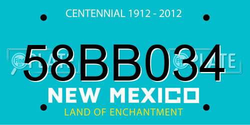 58BB034 New Mexico License Plate