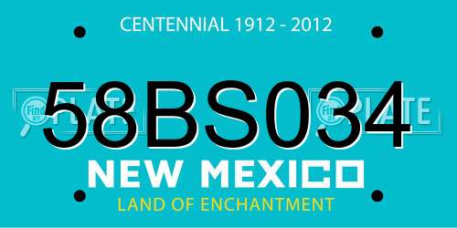 58BS034 New Mexico License Plate