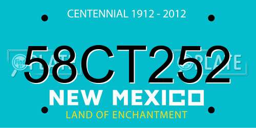 58CT252 New Mexico License Plate