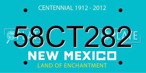 58CT282 New Mexico License Plate