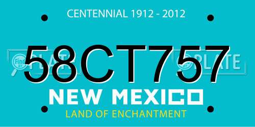 58CT757 New Mexico License Plate