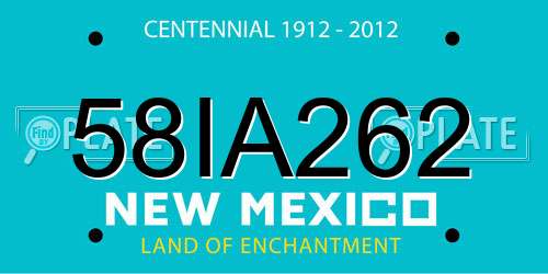 58IA262 New Mexico License Plate