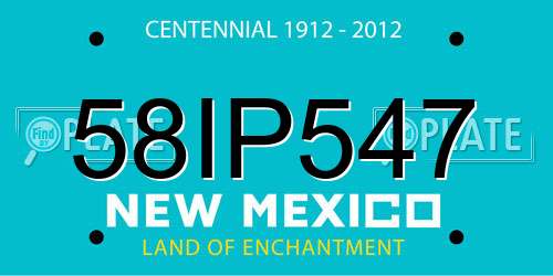 58IP547 New Mexico License Plate