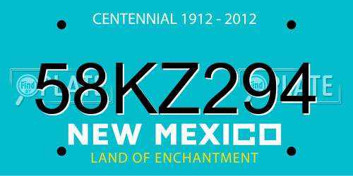 58KZ294 New Mexico License Plate