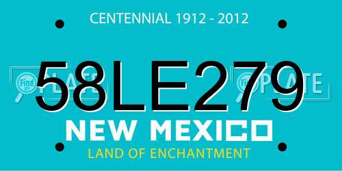 58LE279 New Mexico License Plate