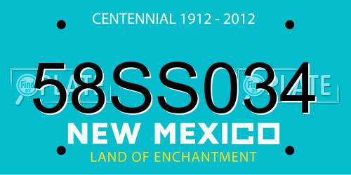 58SS034 New Mexico License Plate