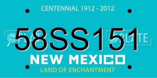 58SS151 New Mexico License Plate