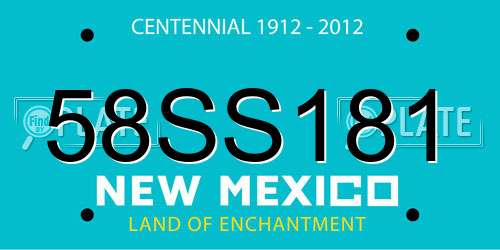 58SS181 New Mexico License Plate