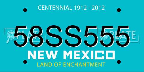 58SS555 New Mexico License Plate