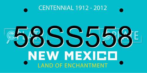 58SS558 New Mexico License Plate