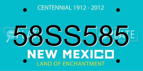 58SS585 New Mexico License Plate