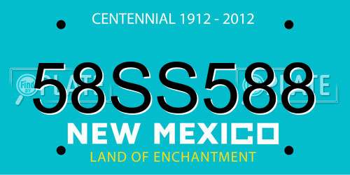 58SS588 New Mexico License Plate