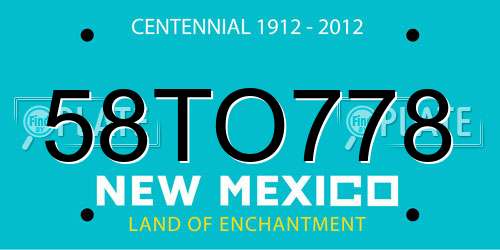 58TO778 New Mexico License Plate