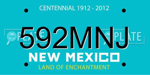 592MNJ New Mexico License Plate