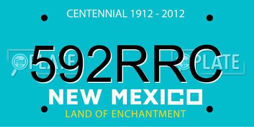 592RRC New Mexico License Plate