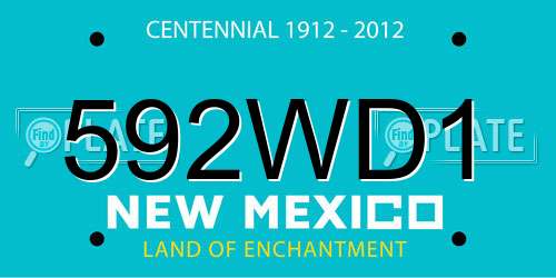 592WD1 New Mexico License Plate