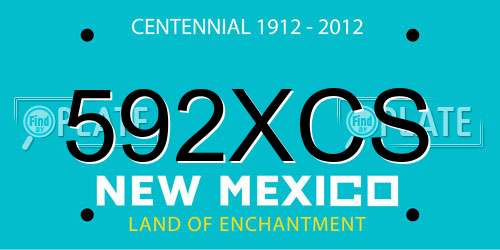 592XCS New Mexico License Plate