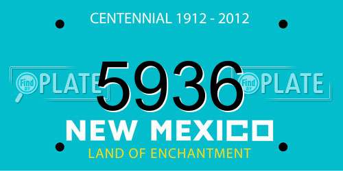 5936 New Mexico License Plate