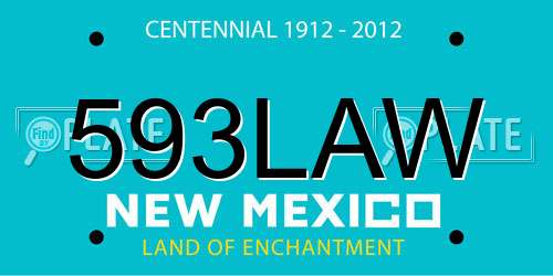 593LAW New Mexico License Plate