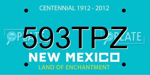 593TPZ New Mexico License Plate