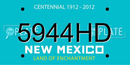 5944HD New Mexico License Plate