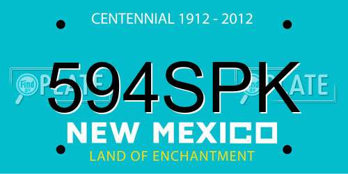 594SPK New Mexico License Plate