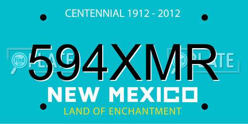 594XMR New Mexico License Plate