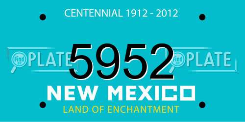 5952 New Mexico License Plate