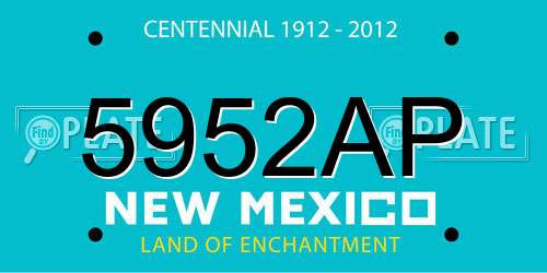 5952AP New Mexico License Plate