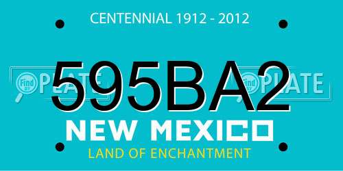 595BA2 New Mexico License Plate