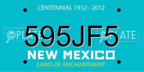 595JF5 New Mexico License Plate
