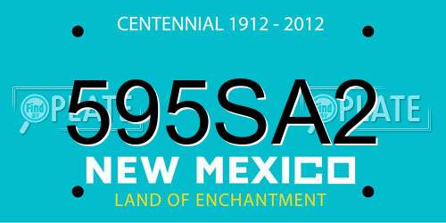 595SA2 New Mexico License Plate