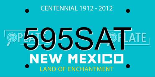 595SAT New Mexico License Plate