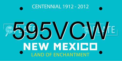 595VCW New Mexico License Plate