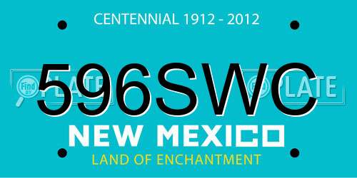 596SWC New Mexico License Plate