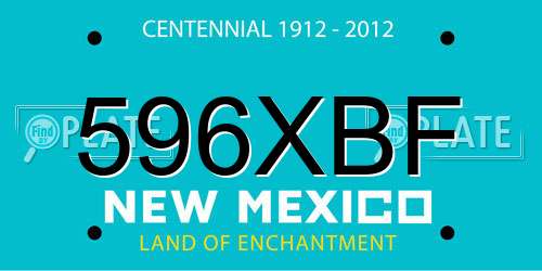 596XBF New Mexico License Plate