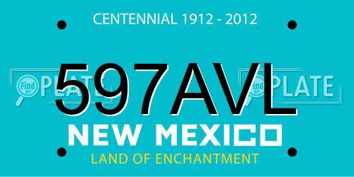 597AVL New Mexico License Plate