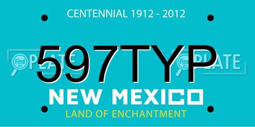 597TYP New Mexico License Plate