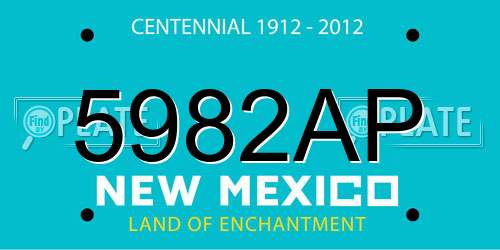 5982AP New Mexico License Plate