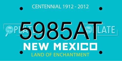 5985AT New Mexico License Plate