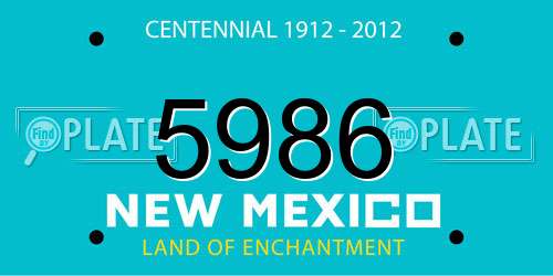 5986 New Mexico License Plate