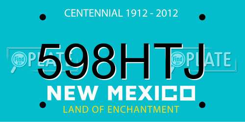 598HTJ New Mexico License Plate