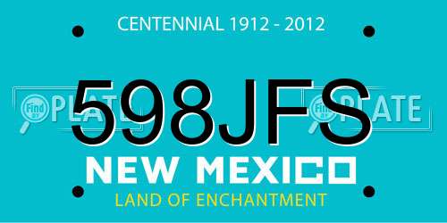 598JFS New Mexico License Plate