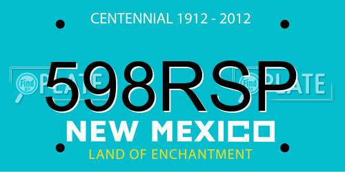 598RSP New Mexico License Plate