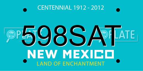 598SAT New Mexico License Plate