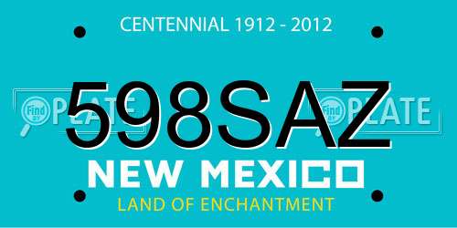 598SAZ New Mexico License Plate
