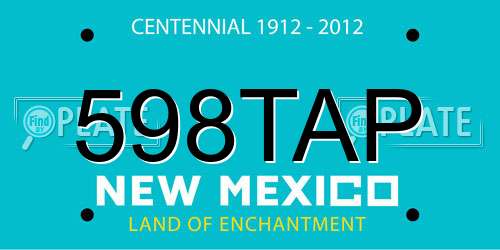 598TAP New Mexico License Plate