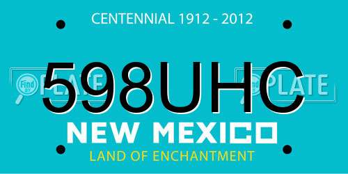 598UHC New Mexico License Plate