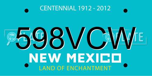 598VCW New Mexico License Plate