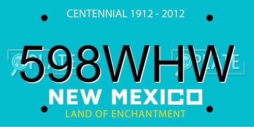 598WHW New Mexico License Plate